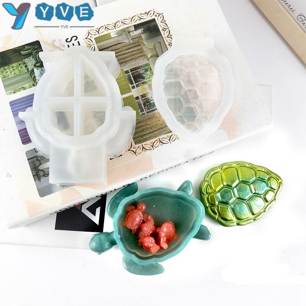 YVE Khuôn Silicon Resin UV Trong Suốt Hình Rùa Biển Làm Hộp Đựng Đồ Để Bàn Trang Trí DIY