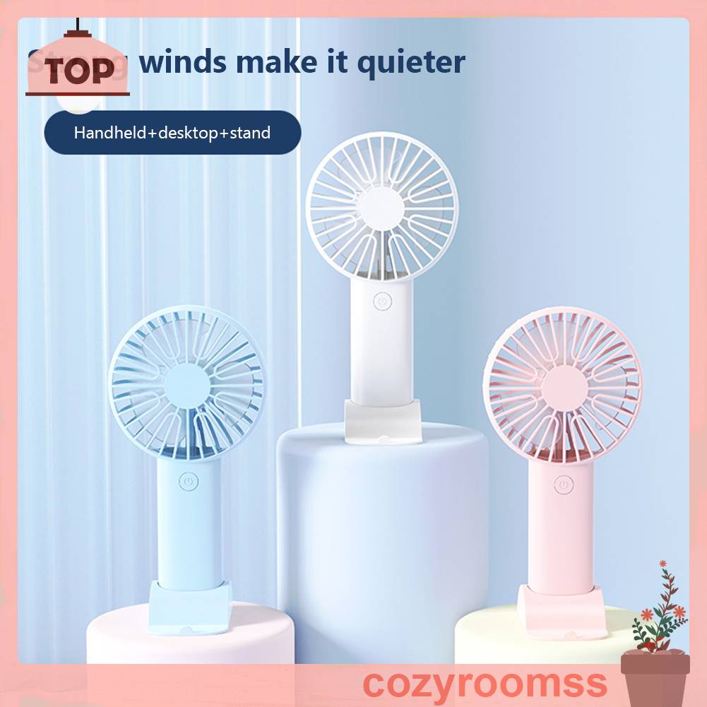 Quạt Mini Cầm Tay 3 Tốc Độ Kèm Sạc USB Tiện Dụng Chất Lượng Cao