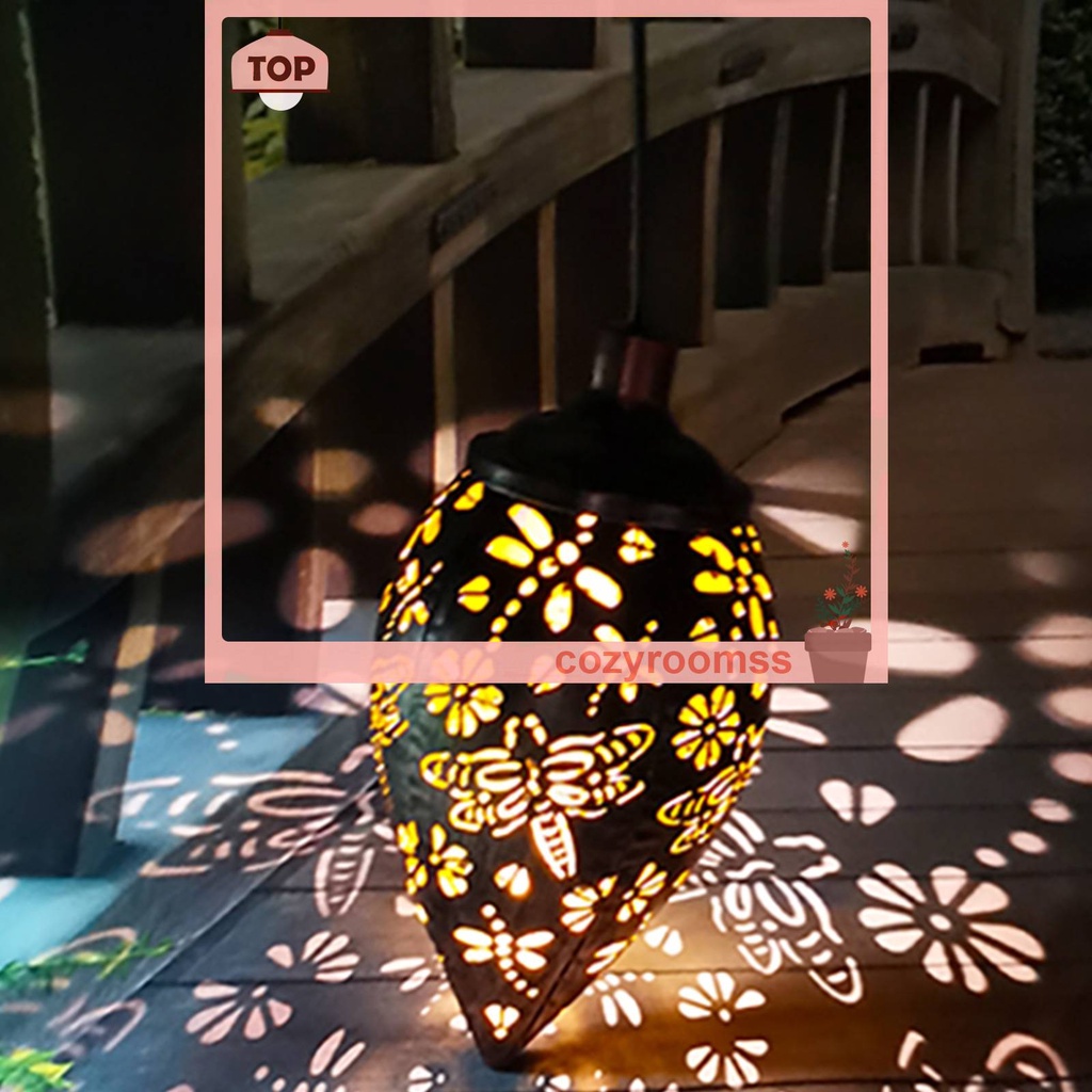 Lồng Đèn Treo Trang Trí Sân Vườn Bằng Sắt Sử Dụng Năng Lượng Mặt Trời Chống Thấm Nước