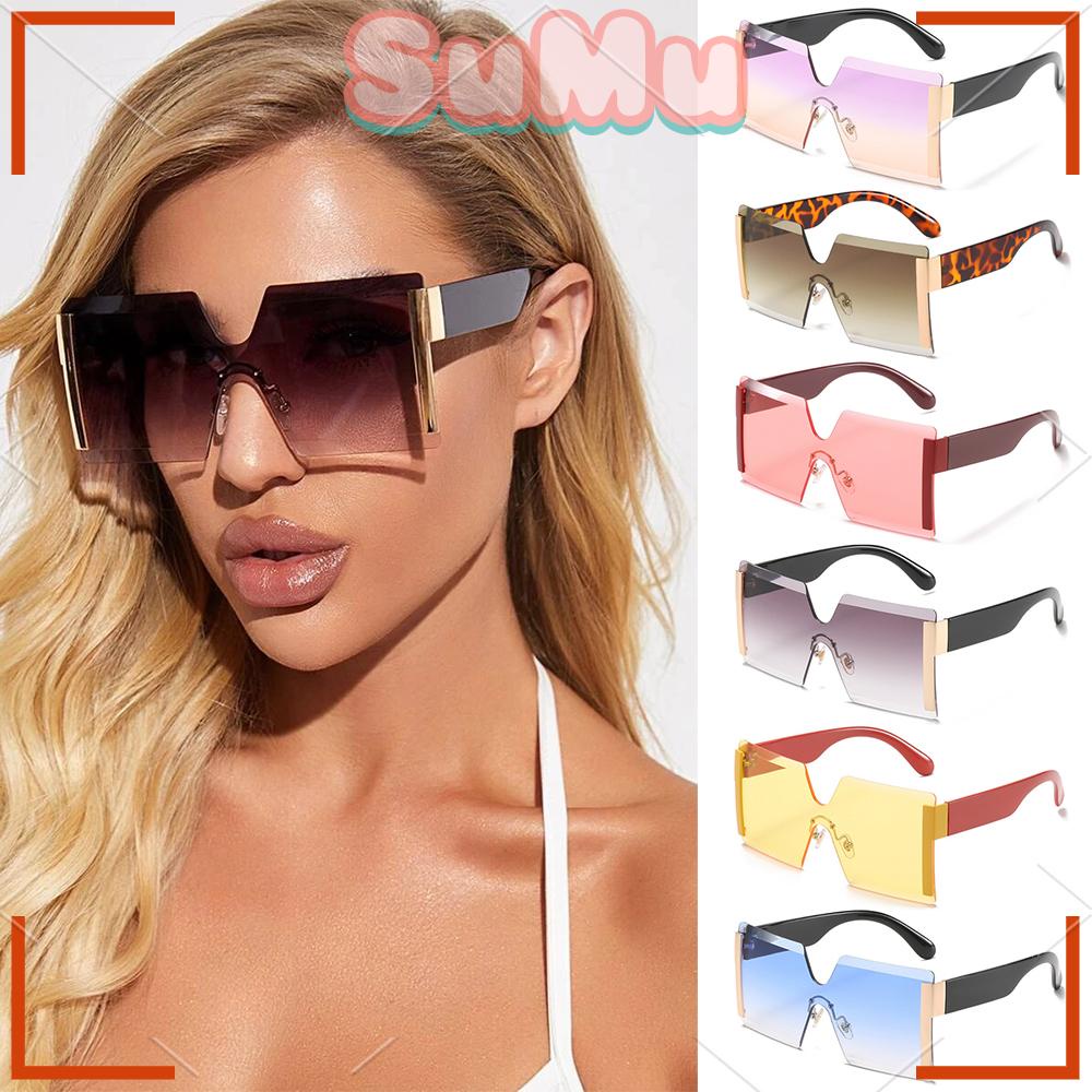 SUMU Kính Râm Oversized Không Gọng Trong Suốt Chống Tia UV400