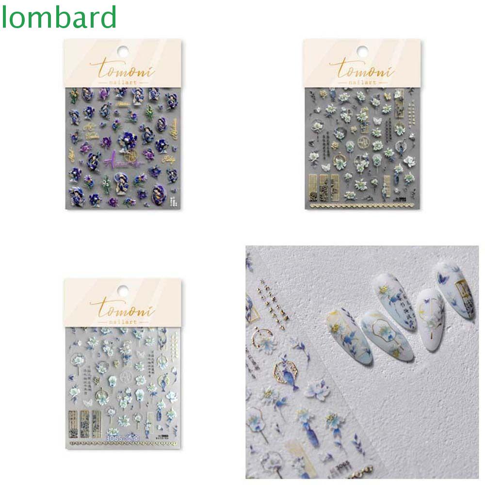 Miếng Dán Trang Trí Móng Tay Hình Hoa Lá Cổ Điển Phong Cách Trung Quốc Cho Nữ