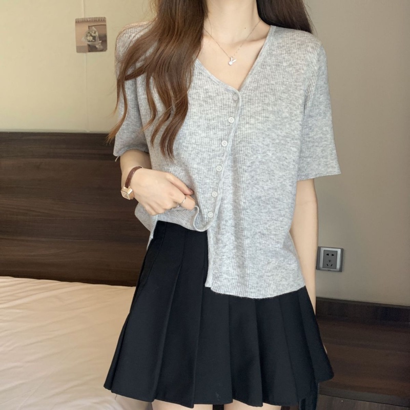 COZOK Áo Thun Tay Ngắn Màu Trơn Form Ôm Hợp Thời Trang