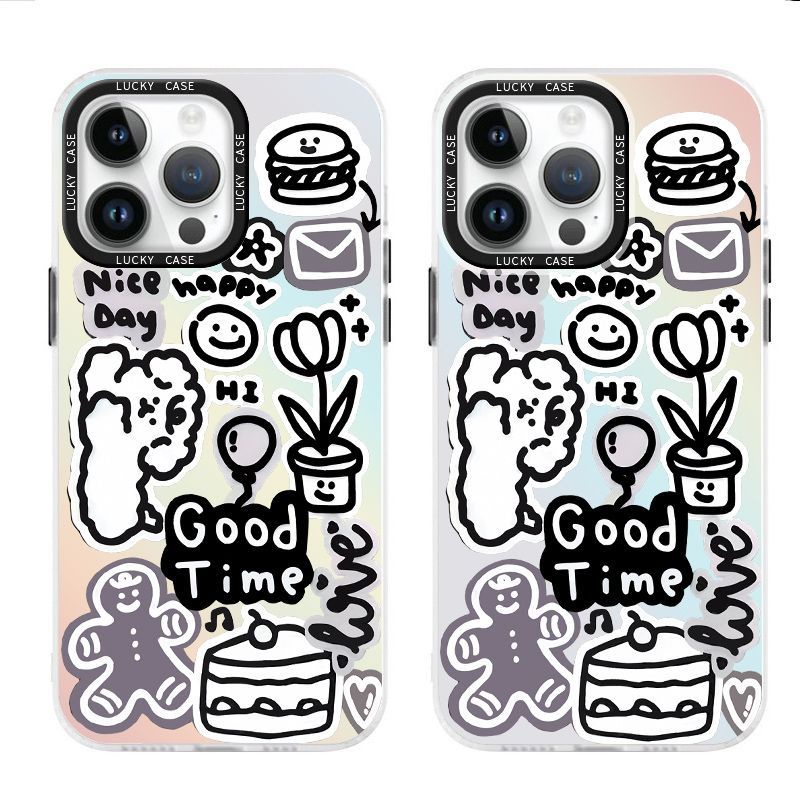 Ốp Điện Thoại Màu Laser Họa Tiết Chú Chó Trắng Dễ Thương Cho Iphone promax Xr12678Plus WMZ2 1314