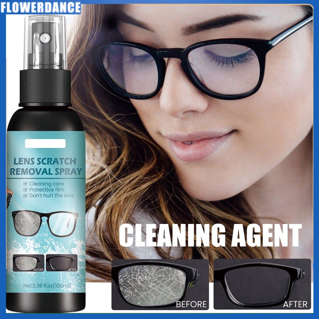 100ml Lens Scratch Remover Spray Repair Eye Glass Cleaner Repair Glass Mài Scratch Lens Fuzzy Refurbish Đại lý bảo trì Len Công cụ làm sạch hoa