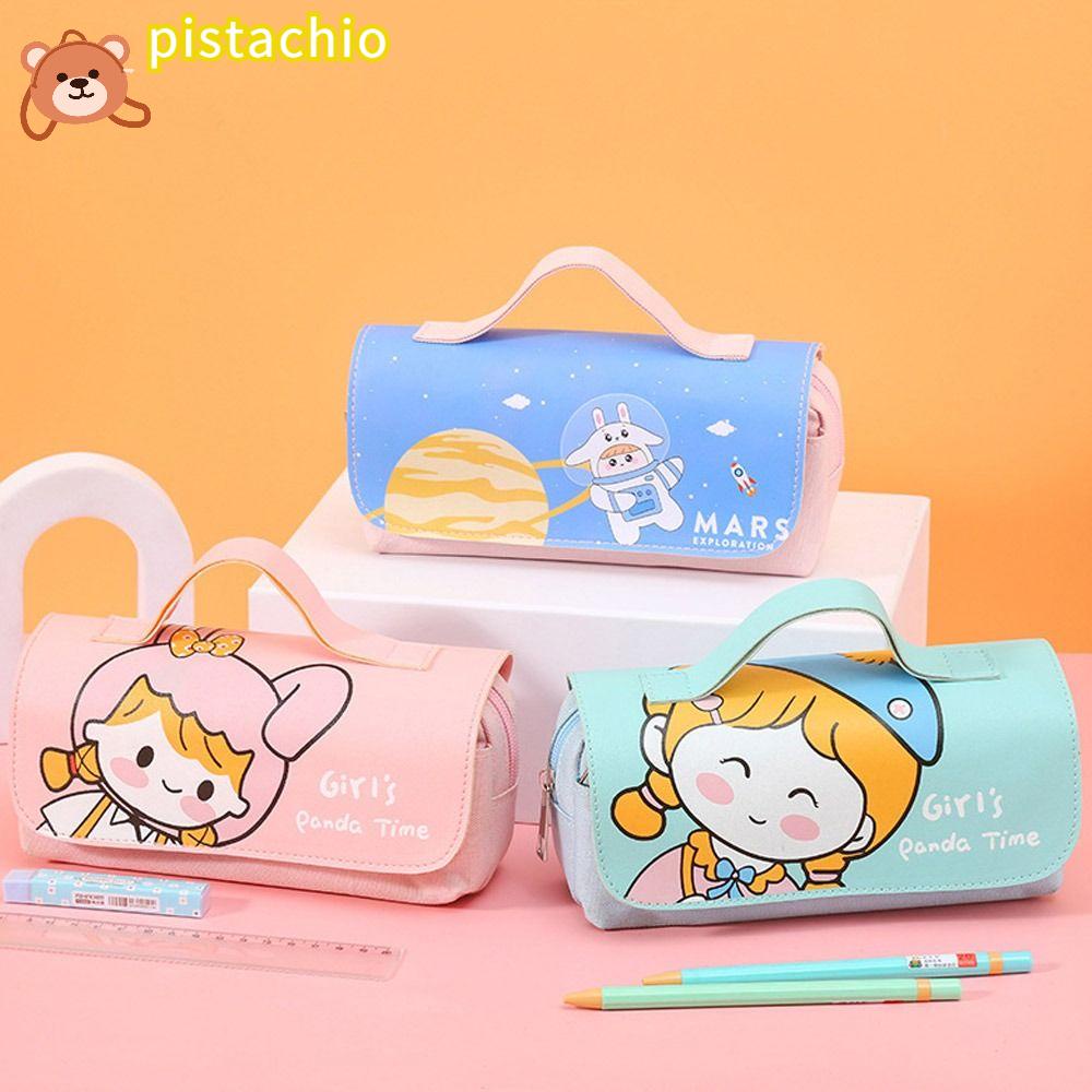 PISTA Túi Đựng Bút Chì Cỡ Lớn Họa Tiết Hoạt Hình Sáng Tạo