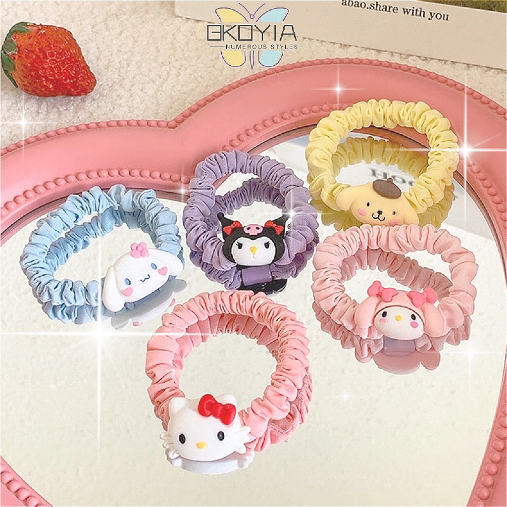 Dây Cột Tóc Sanrio Họa Tiết Hoạt Hình Thời Trang Mùa Hè