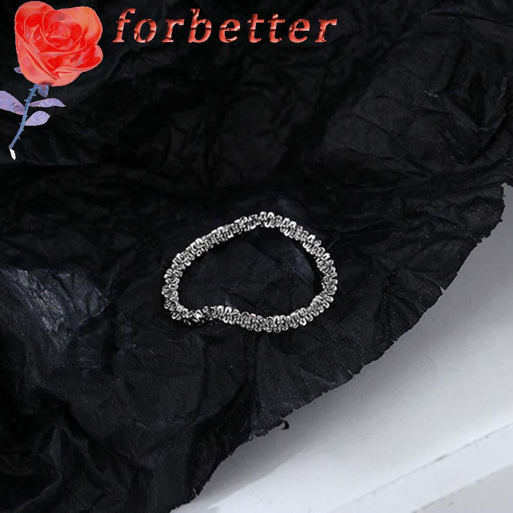 FORBETTER Nhẫn Dây Xích Bằng Đồng Lấp Lánh Thời Trang Cho Nữ