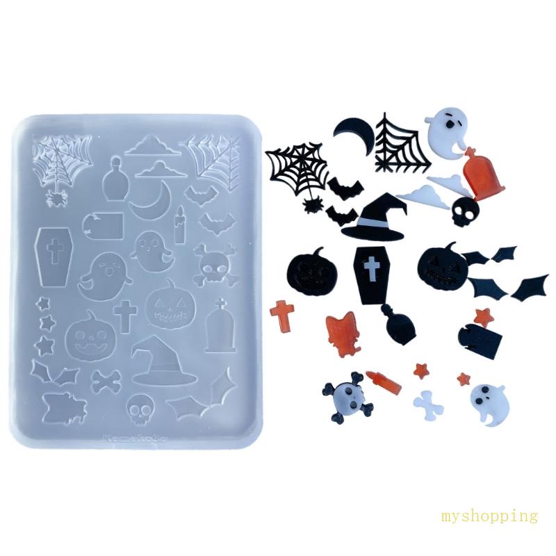 Khuôn Silicone Làm Móc Khóa / Mặt Trang Sức Hình Đầu Lâu / Bí Ngô Phối Cát Chảy Diy