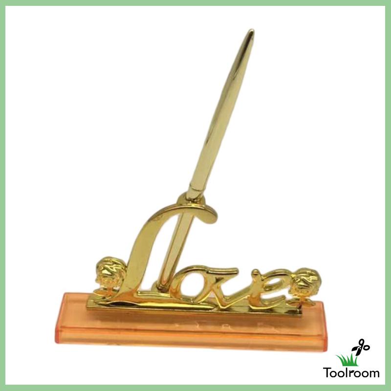 Bộ Bút Ký Tên Với Giá Đỡ Mạ Vàng Dùng Cho Tiệc Cưới