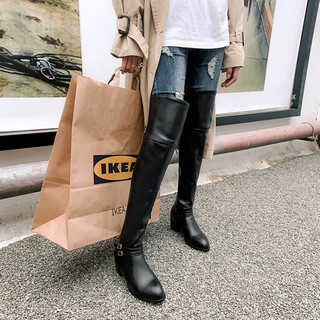 Giày Bốt Da Cổ Cao Thời Trang Dành Cho Nữ / Size 34-48