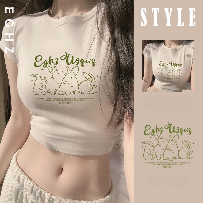 Áo Baby Tee Thun Croptop NữTay Ngắn Dáng Ôm Màu Trắng Thời Trang Mùa Hè Hàng Mới Dành Cho Bạn Nữ