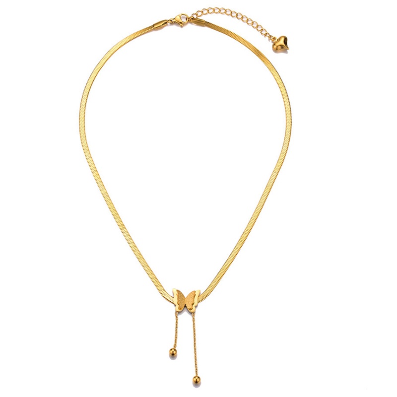 Ygt Vòng cổ Choker Mặt Hình Bướm Lưỡi Thép Không Gỉ Phong Cách Vintage Cho Nữ