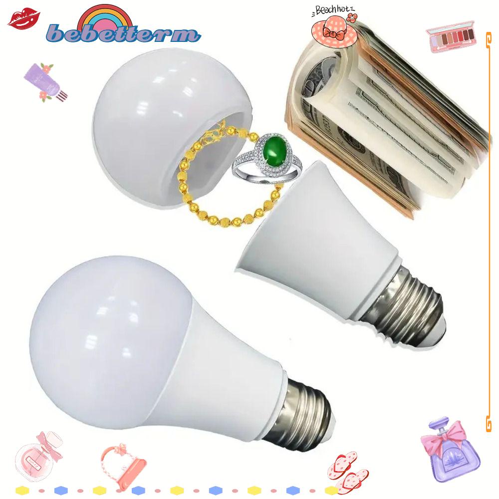 BEBETTERM Hộp Nhựa Đựng Chìa Khóa Ẩn Hình Bóng Đèn Trắng Sáng Tạo