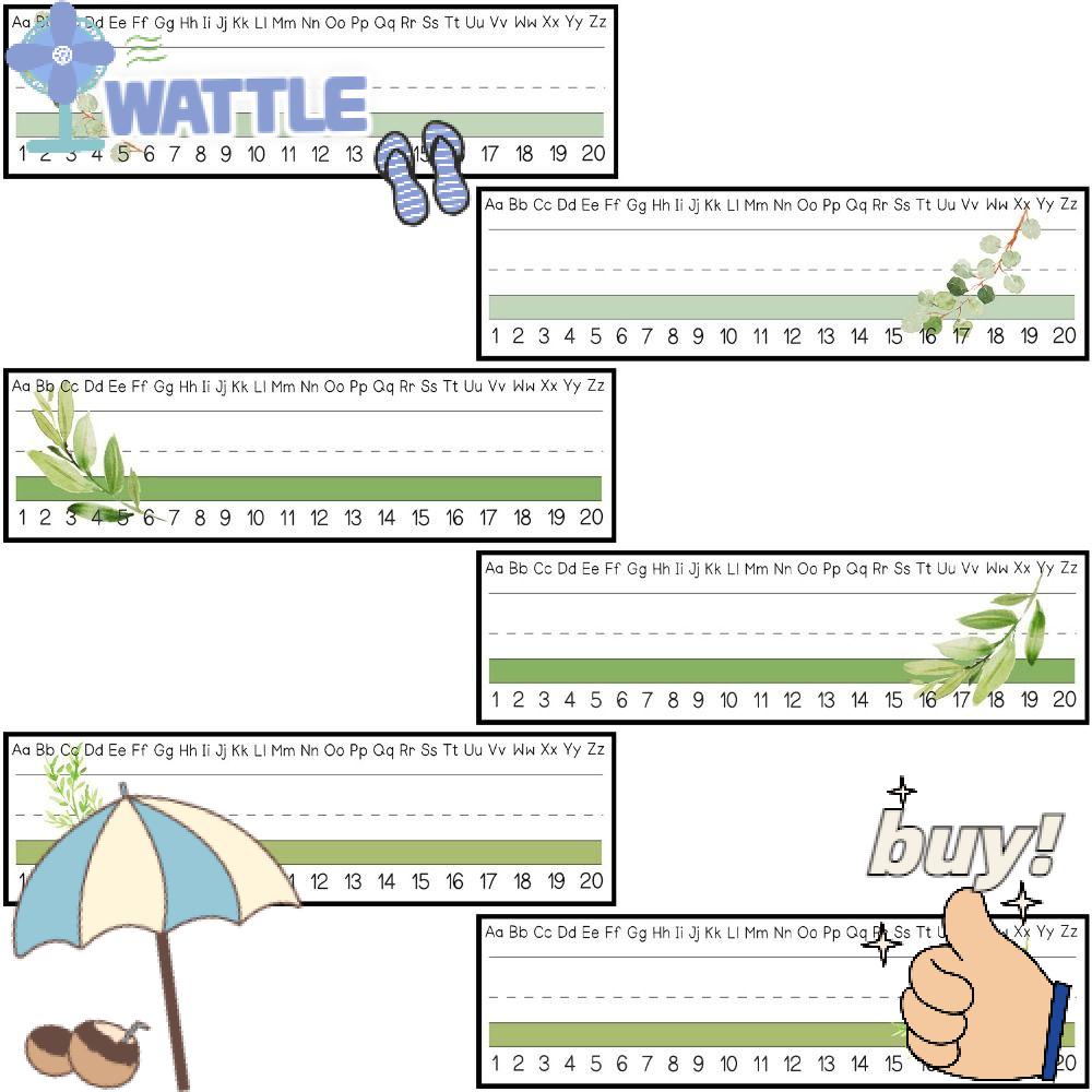 WTTLE Thẻ Tên Bằng Giấy Kích Thước 12 &quot;x 4&quot; Họa Tiết Lá Cây Xanh Truyền Thống Dùng Để Bàn