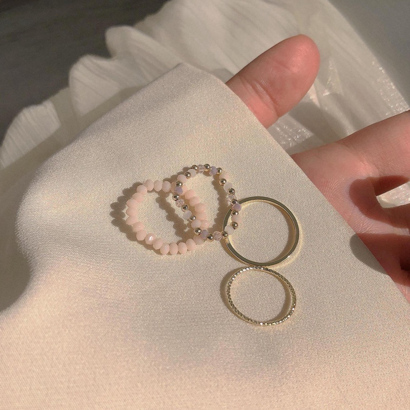 Ygt Set 4 Nhẫn Đeo Khớp Ngón Tay Co Giãn Đính Hạt Thời Trang Mùa Hè Cho Nữ