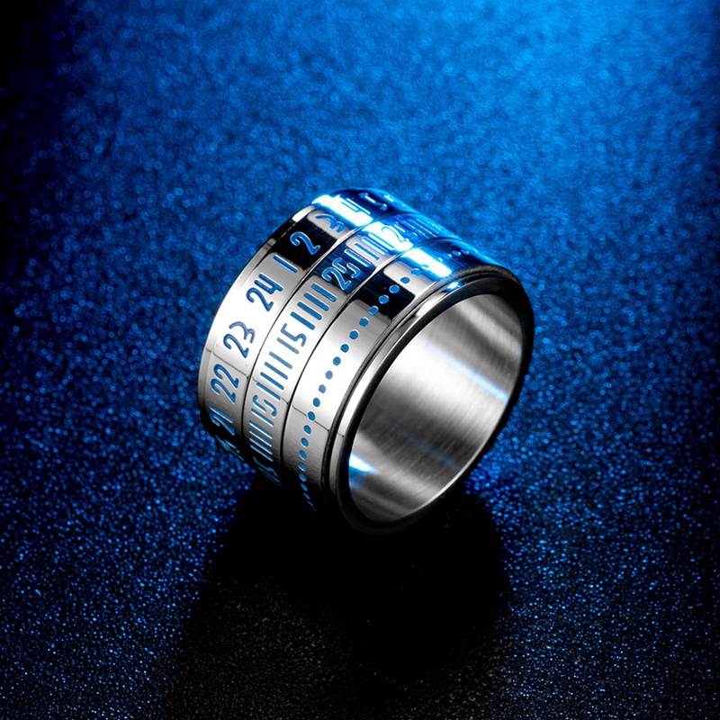 Ygt Nhẫn Thép Titan Xoay Được Có Lịch Số La Mã Sáng Tạo Cho Nam Và Nữ