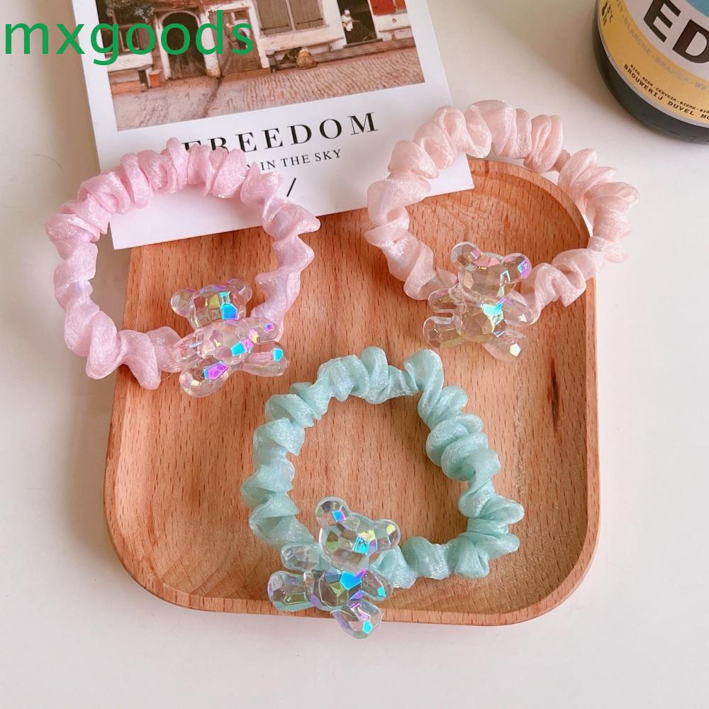 MXGOODS Dây Cột Tóc Co Giãn Hình Gấu Ngọt Ngào Phong Cách Hàn Quốc Giá Đỡ