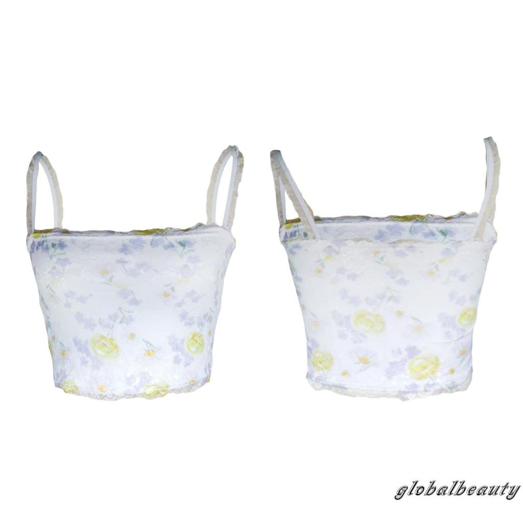 Áo Croptop Hai Dây Cổ Vuông In Họa Tiết Hoa Thời Trang Mùa Hè Cho Nữ