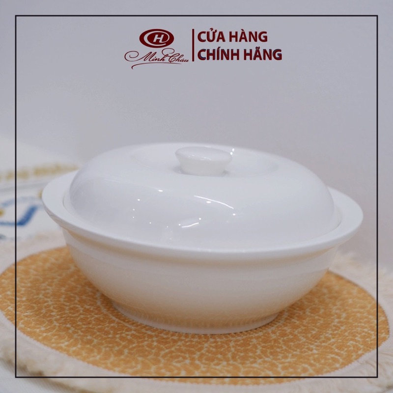 Bát Tô Sứ có nắp_Thố Đựng Cơm Canh Minh châu;sứ xương hàng dầy dặn không nóng;hàng có sẵn;giao hàng toàn quốc .