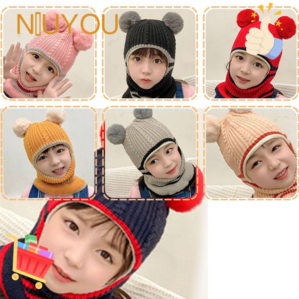 NIUYOU Mũ Dệt Kim Kèm Mặt Nạ Che Phủ Đa Năng Giữ Ấm Mùa Đông Cho Bé