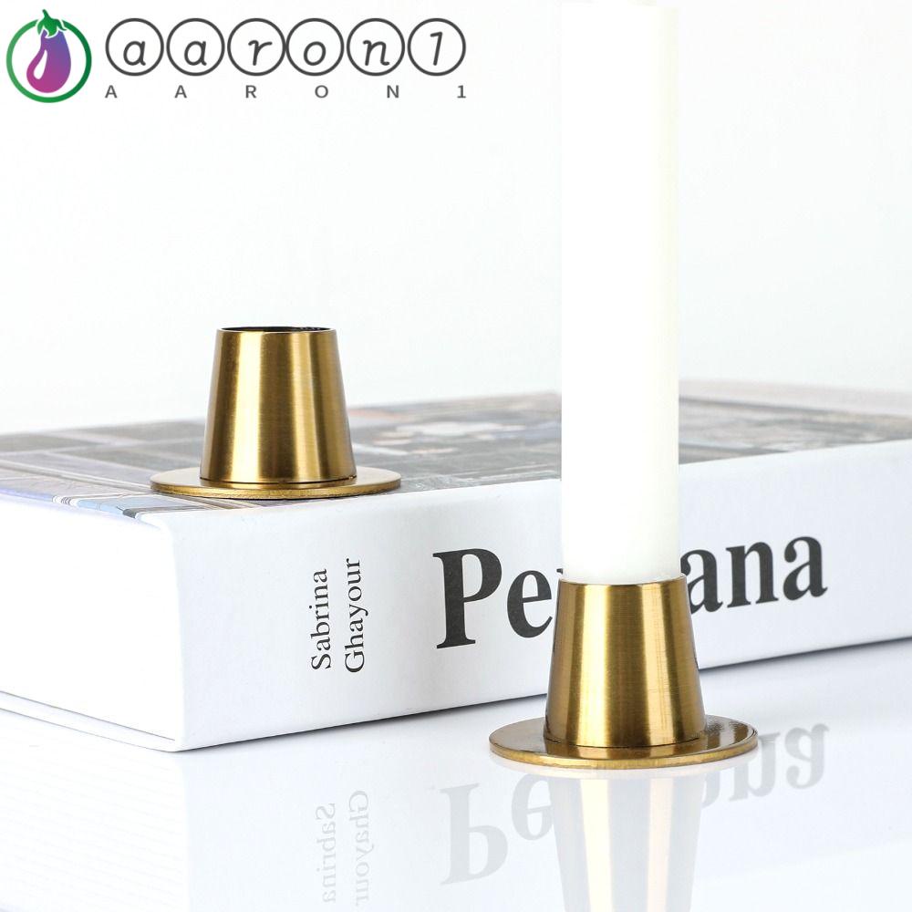 AARON1 Giá Đỡ Nến Bằng Kim Loại Mạ Vàng Phong Cách Bắc Âu Cổ Điển