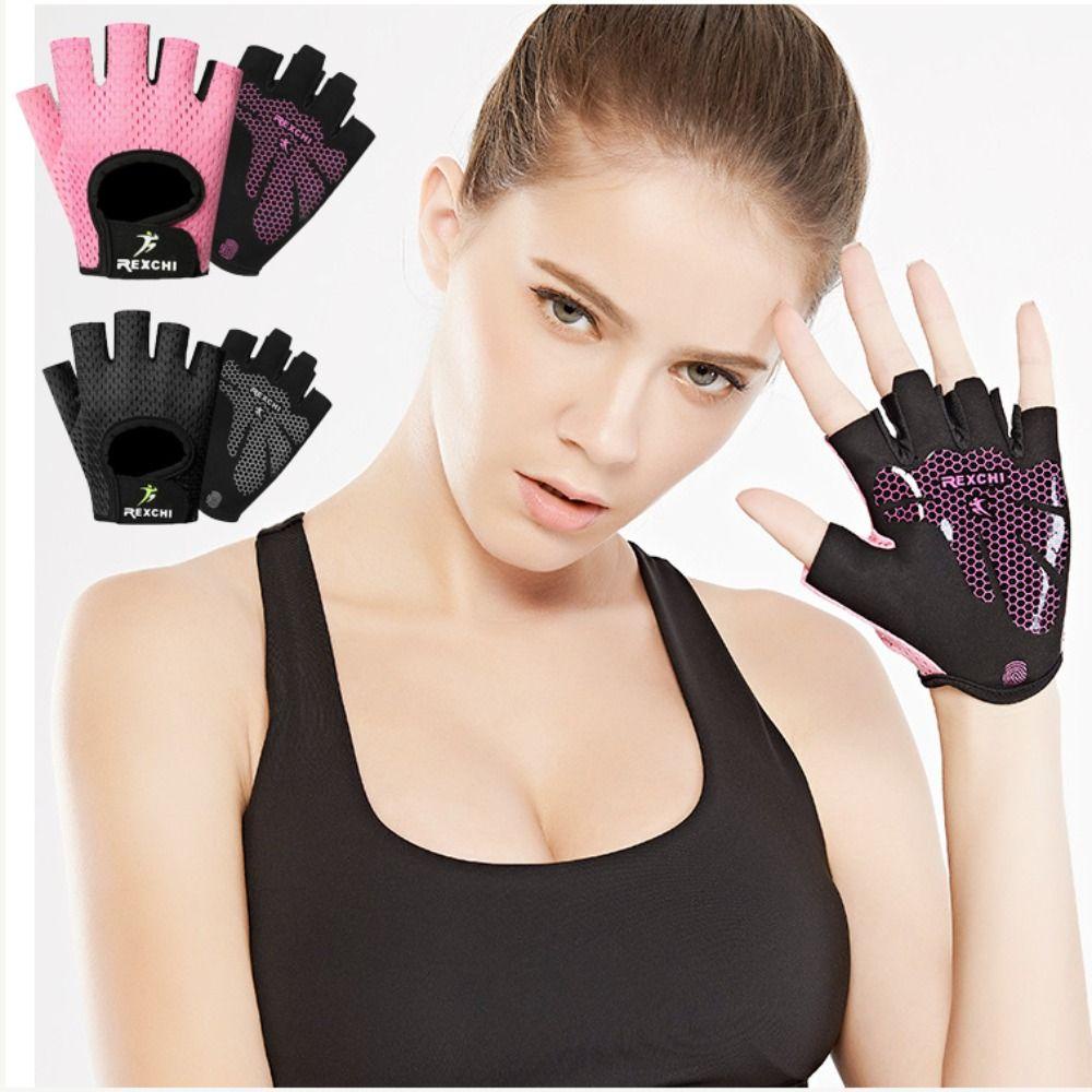 LET Găng Tay Thể Thao Hở Ngón Bằng Silicone Thoáng Khí Chống Mồ Hôi Dành Cho Nam Nữ