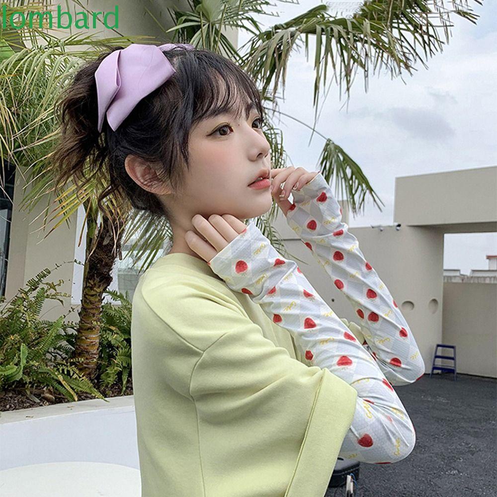 LOMBARD Găng Cánh Tay Đánh Golf Co Giãn Chống Tia UV In Họa Tiết Hoạt Hình Động Vật Xinh Xắn Cho Nữ