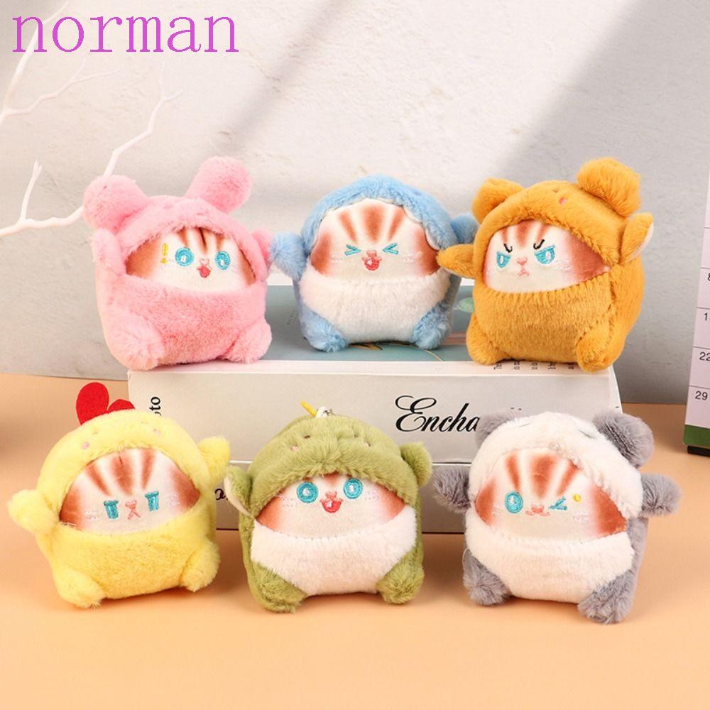 NORMAN Móc Khóa Hình Mèo Nhồi Bông Bằng Cotton PP Trang Trí Ba Lô