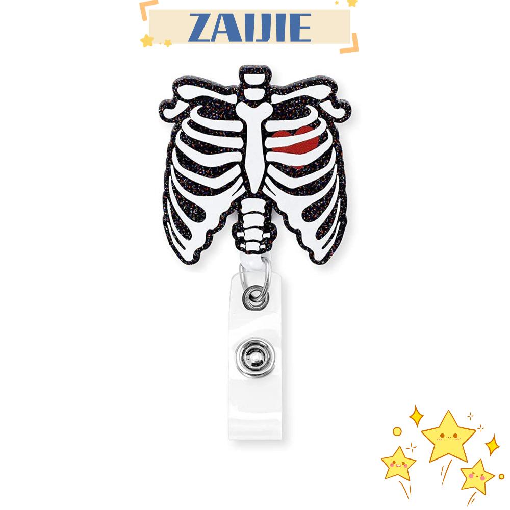 ZAIJIE24 Móc Khóa Có Thể Thu Gọn Bằng Acrylic Để Đựng Thẻ Id Tiện Dụng Và Bền