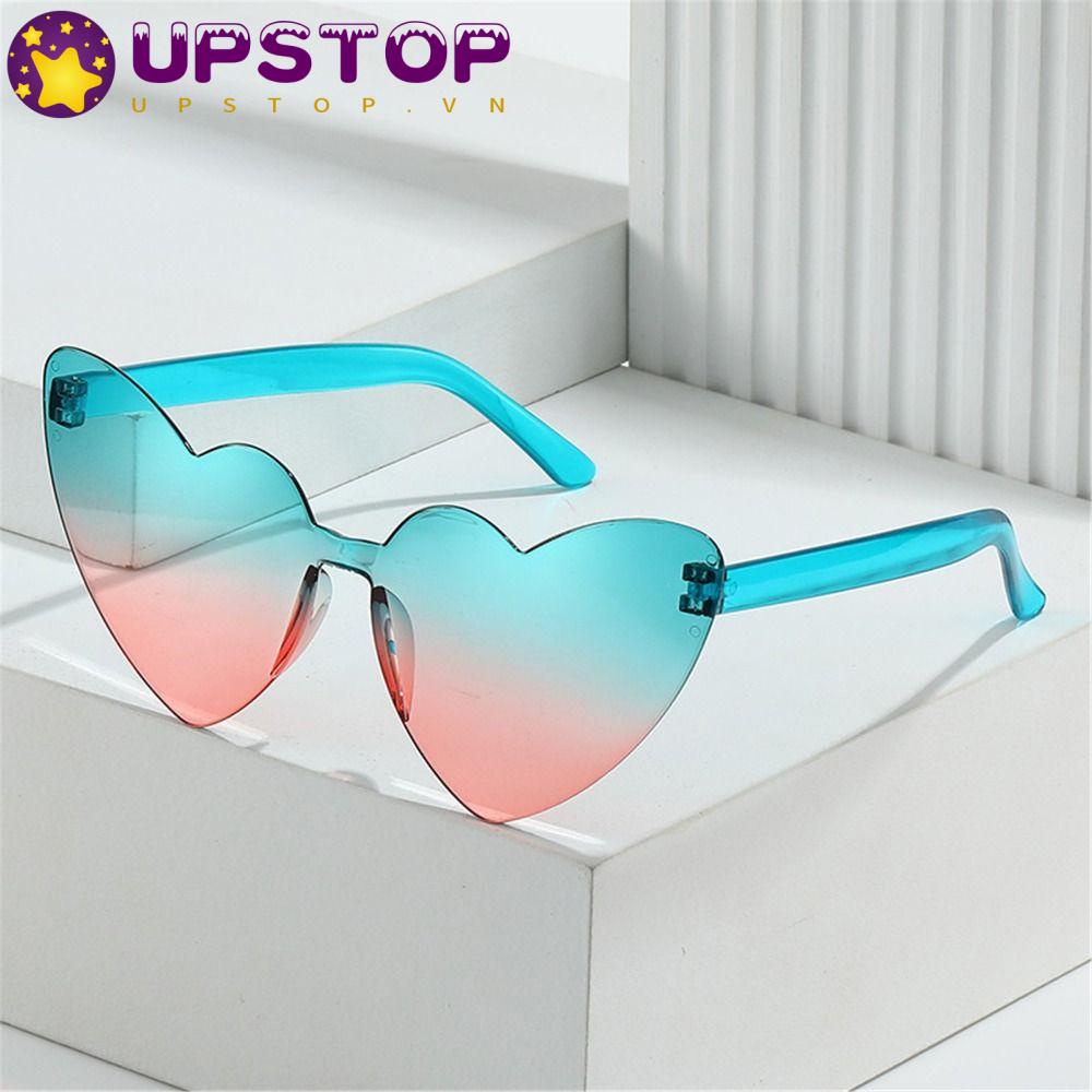 UPSTOPVN Kính Mát Hình Trái Tim Không Vành Chống Tia UV400 Phong Cách Vintage Cho Nữ