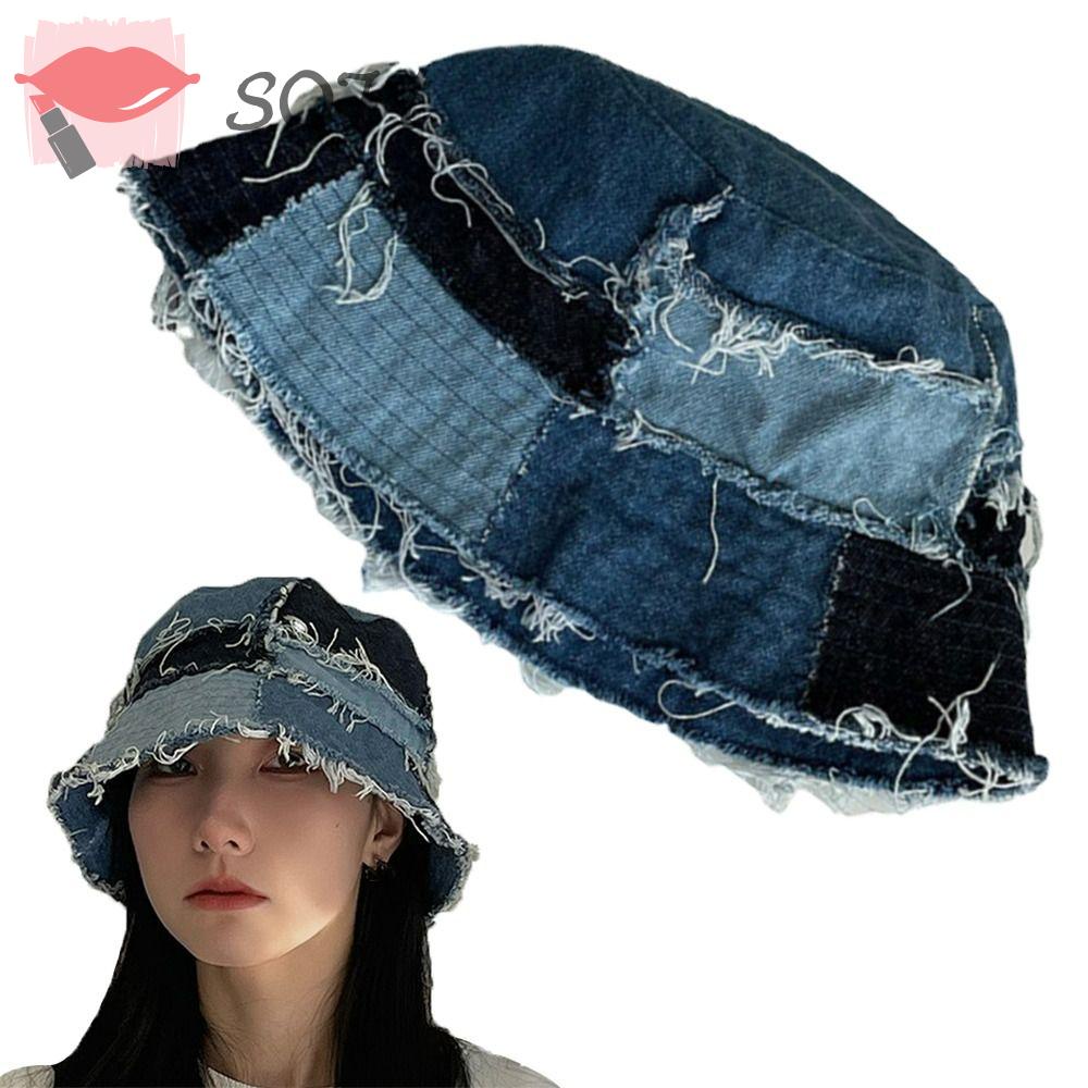 SOFTNESS Nón Tai Bèo Vải Denim Vành Rộng Mềm Mại Chống Nắng Thời Trang Cho Nam Và Nữ