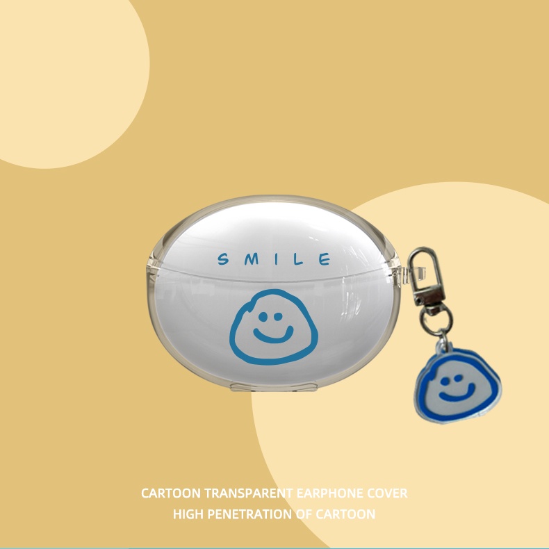 Vỏ Bảo Vệ Hộp Sạc Tai Nghe Bluetooth Không Dây OPPO Enco Free3 Bằng TPU Mềm Trong Suốt Kèm Móc Khóa Hoạt Hình