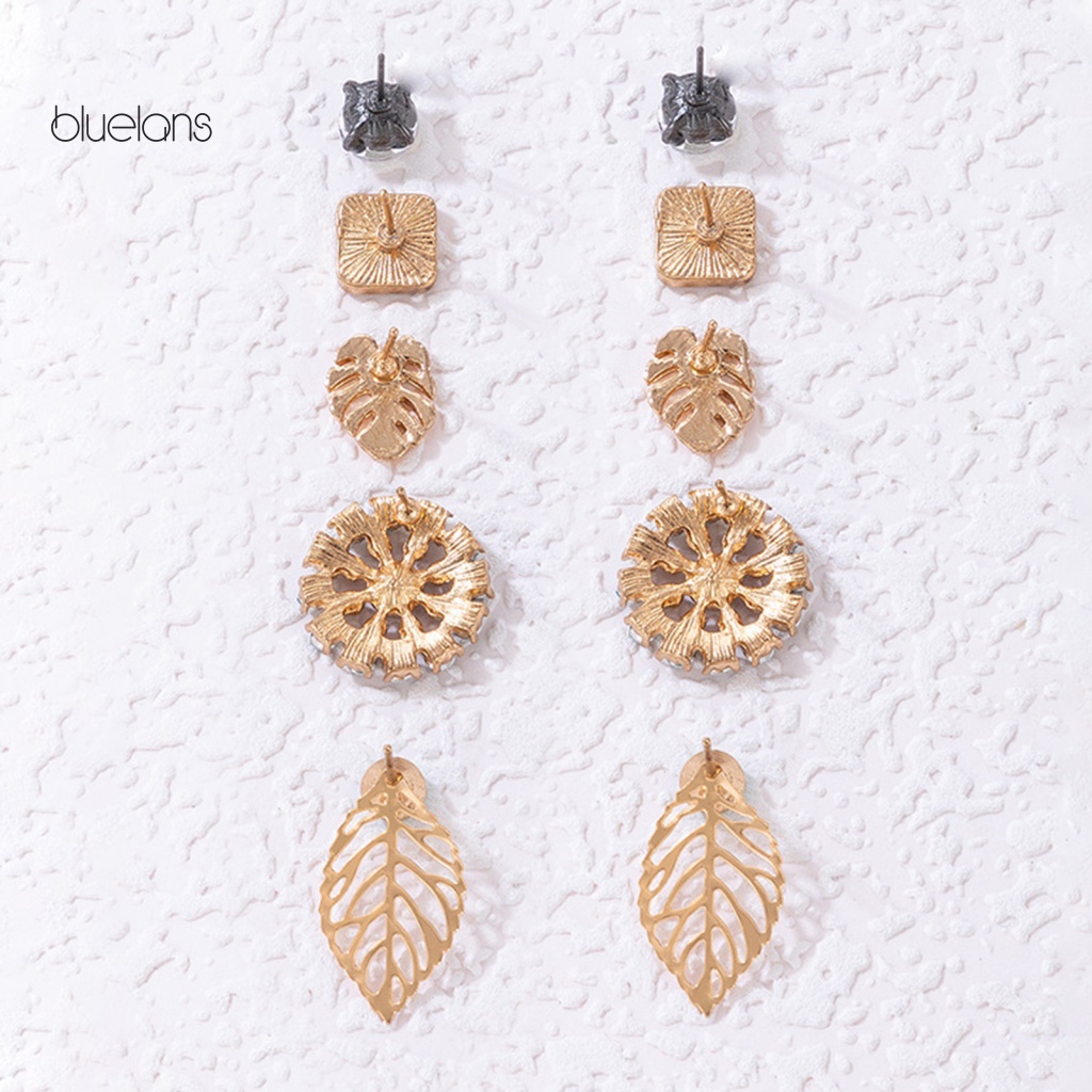 Set 5 Đôi Bông Tai Đính Đá Nhiều Màu Sắc Thời Trang Dành Cho Nữ