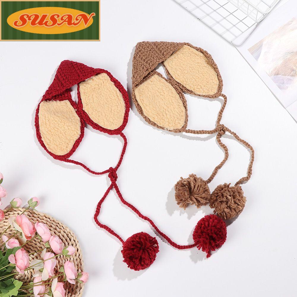 SUSANS Chụp Tai Dệt Kim Kiểu Dây Rút Phong Cách Retro Dễ Thương
