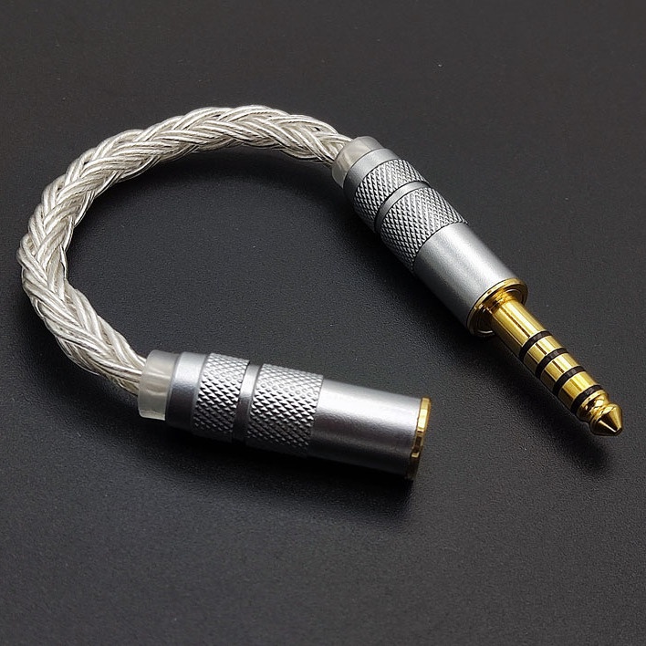 16-strand single crystal copper upgrade line Silver Line 16-strand 4.4 Conversion line balanced conversion head plug conversion wire audio accessories JZDX
