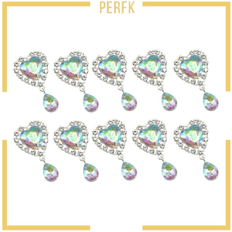 Bộ 10 Mặt Dây Chuyền Trái Tim Đính Đá Dùng Làm Trang Sức