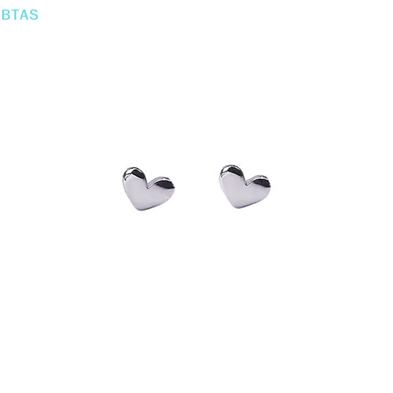 1 Đôi Bông Tai Hình Trái Tim Mini Màu Vàng / Bạc Phong Cách Hàn Quốc Thời Trang Cho Nữ