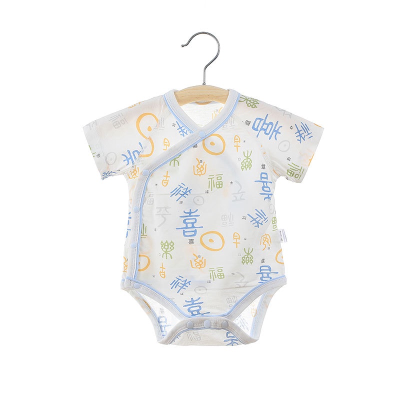 Bộ Áo Liền Quần Vải Cotton Mỏng Thời Trang Mùa Hè Cho Bé Sơ Sinh