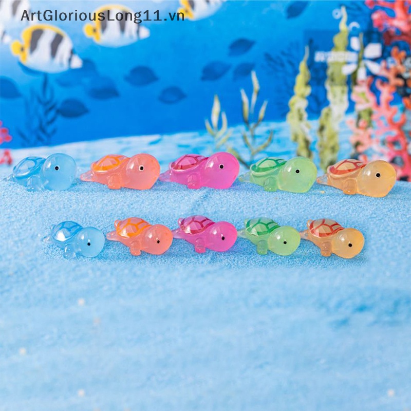 Set 1 / 5 Mô Hình Rùa Mini Bằng Nhựa Resin Dạ Quang Trang Trí Bảng Điều Khiển Xe Hơi