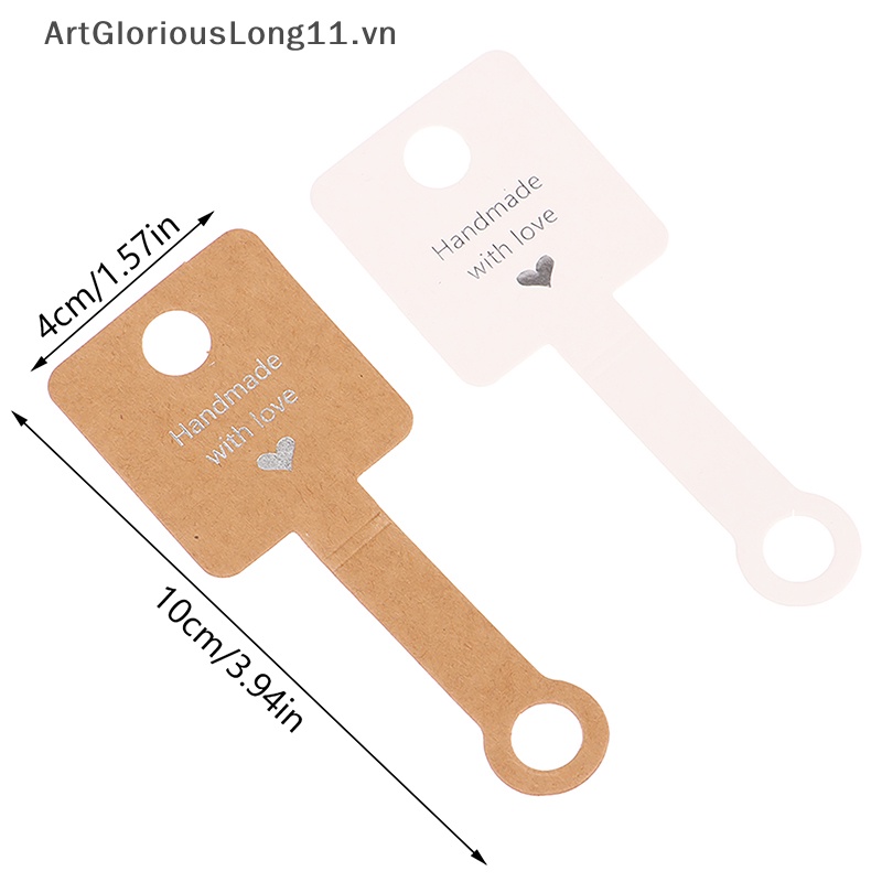 Set 50 Tấm Giấy Cứng Tự Dính 4x10cm Trưng Bày Trang Sức Vòng Đeo Tay