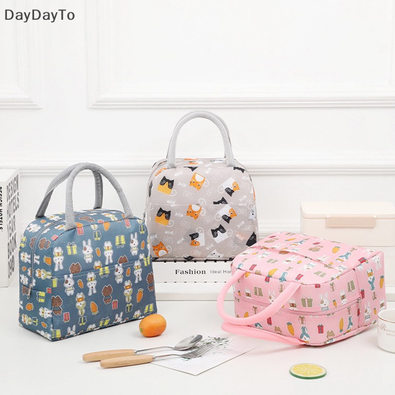 Túi Giữ Nhiệt Đựng Cơm Trưa Họa Tiết Dễ Thương Tiện Dụng Mang Theo Du Lịch Dã Ngoại