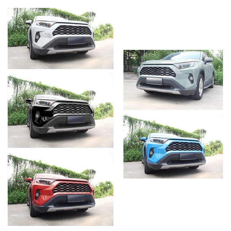 1 Cặp Miếng Dán Trang Trí Lưới Tản Nhiệt Trước Bằng Thép Không Gỉ Cho Xe Hơi Toyota Rav 4 Rav4 2019 2020 2021