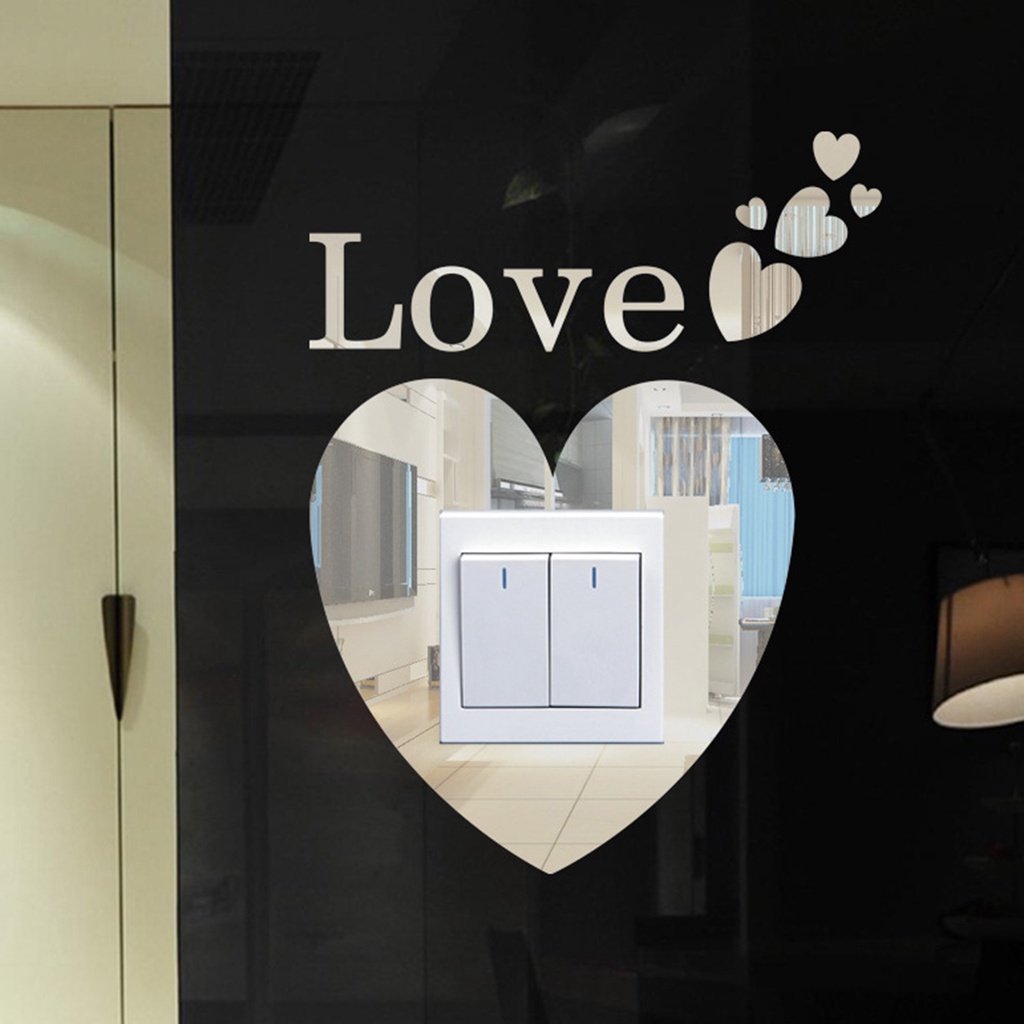 1 Bộ Miếng Dán Công Tắc Bằng Acrylic Tráng Gương Bắt Mắt Sáng Tạo Trang Trí Nhà Cửa