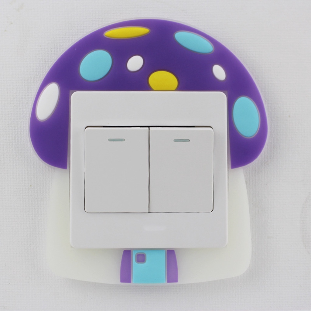 Miếng Dán Công Tắc Điện Bằng Silicon Mềm Họa Tiết Hoạt Hình Màu Dạ Quang Trang Trí Phòng Ngủ