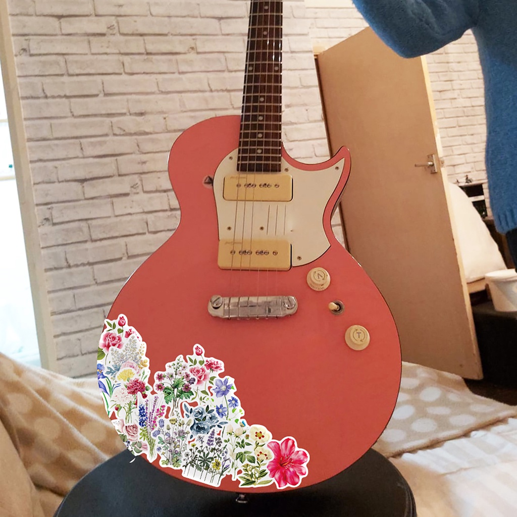 Túi 50 Miếng Dán Bằng PVC Chống Thấm Nước In Họa Tiết Hoa Đa Năng Cho Thanh Thiếu Niên