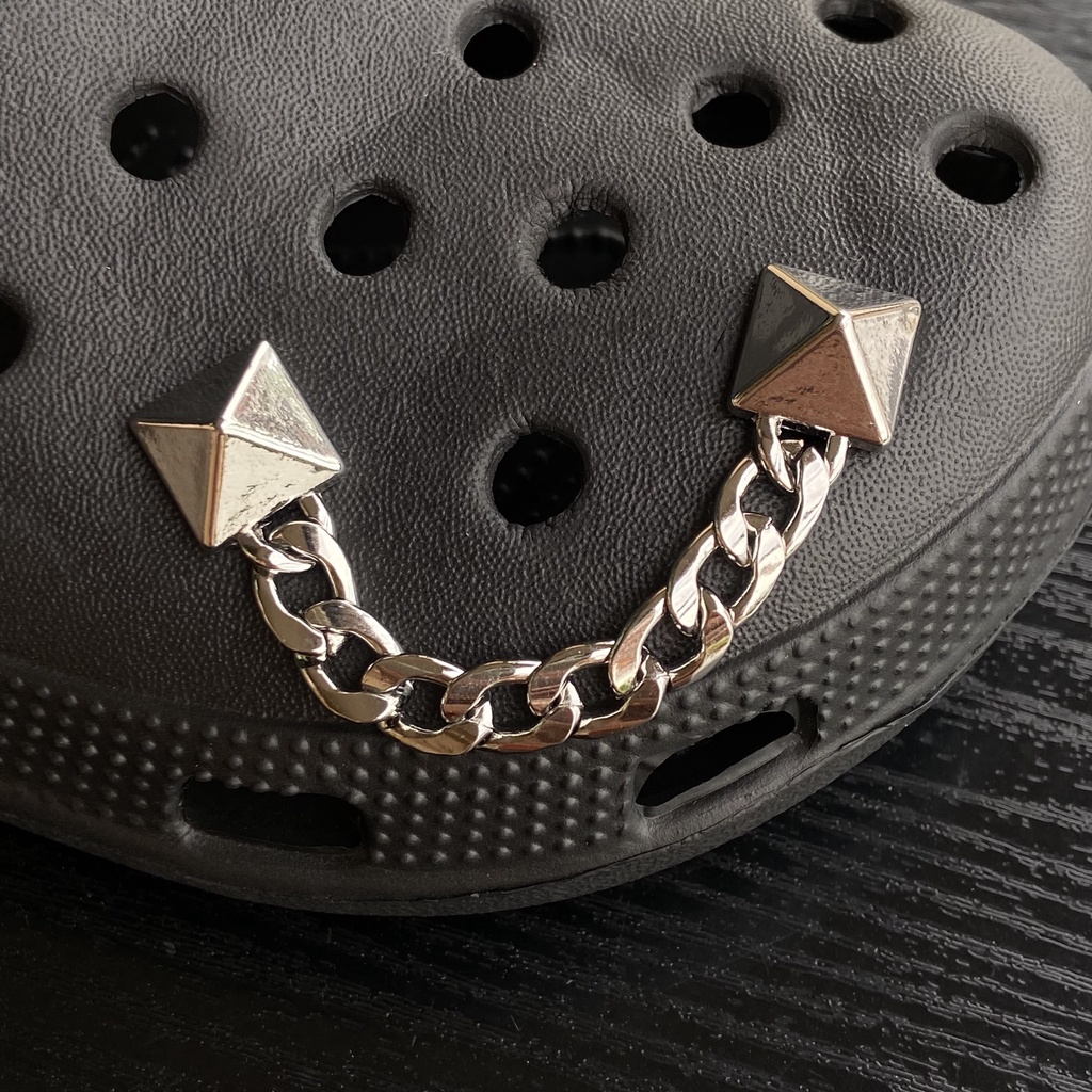 1 Khóa Giày Bằng Kim Loại Thời Trang Gothic / Đen / Trắng / Love DIY