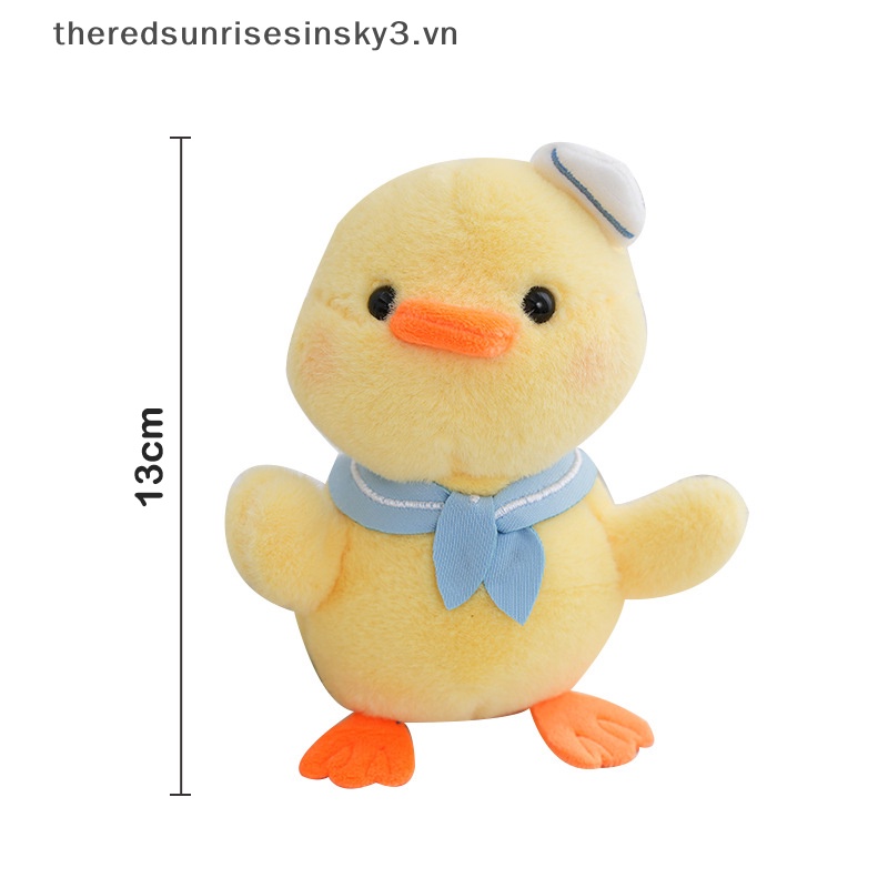 Móc Khóa Hình Chú Vịt Đội Mũ Thủy Thủ Mặt Trăng Nhồi Bông Mềm Dễ Thương