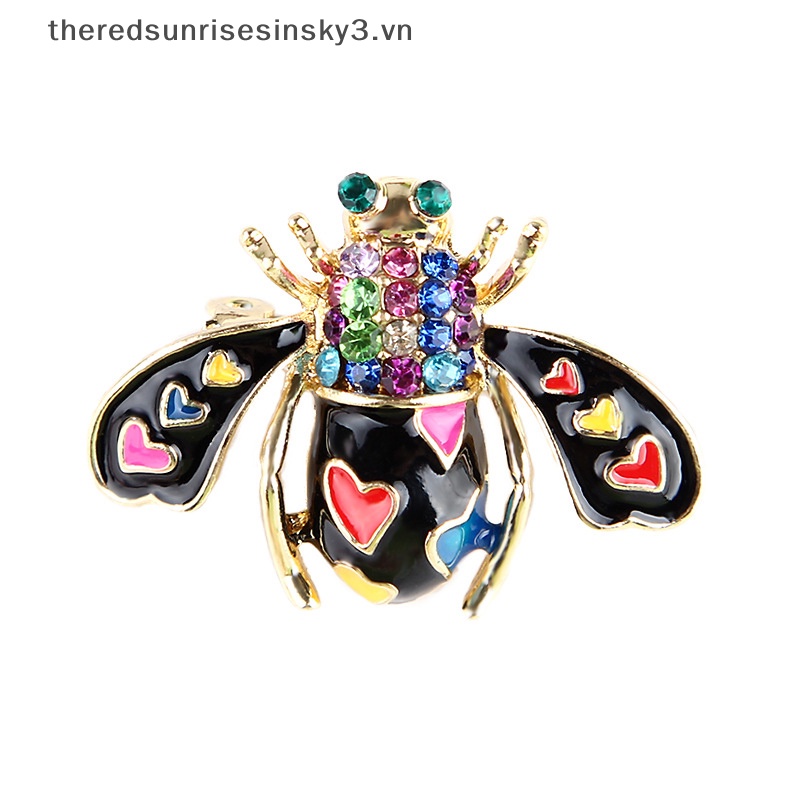 Ghim Cài Áo Hình Chú Ong / Trái Tim Đính Đá Pha Lê Thời Trang