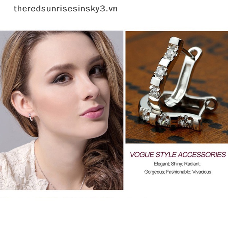 Bông Tai Mạ Bạc 925 Hình Mặt Ngựa Đính Đá Zircon Thời Trang