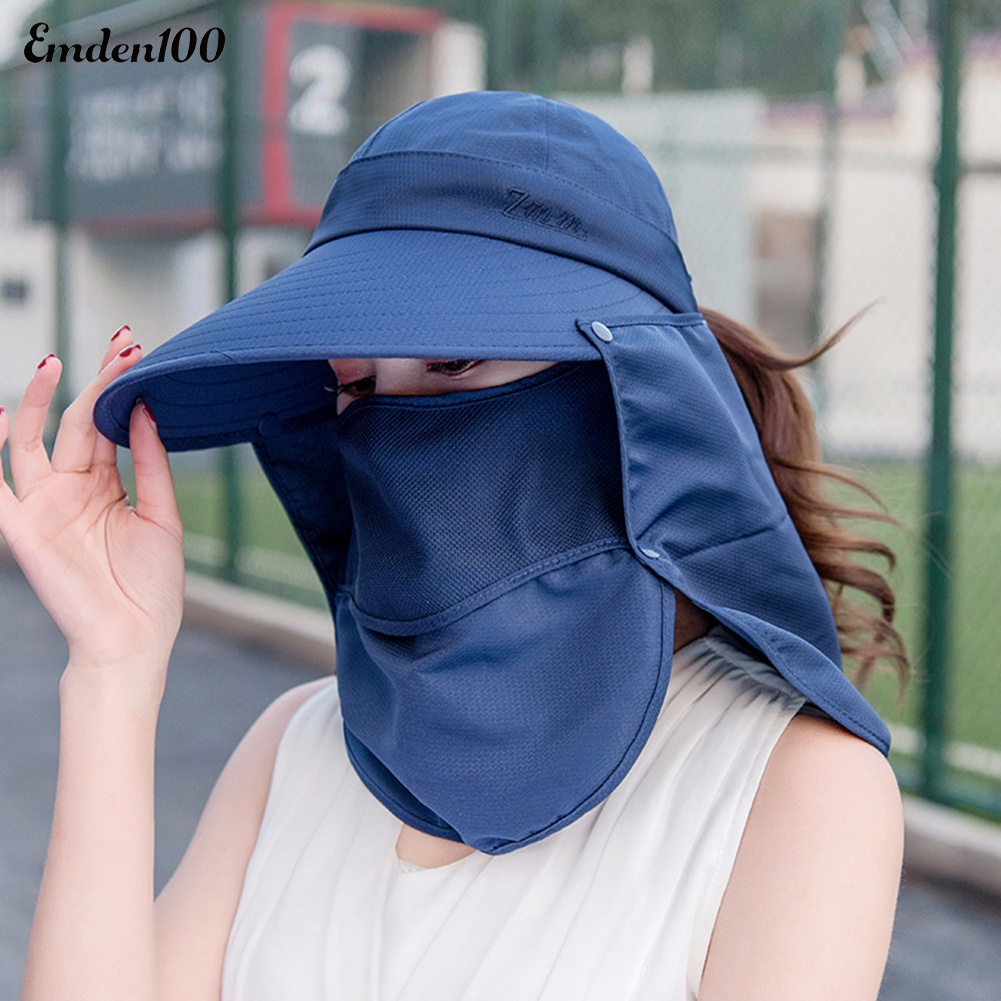 Nón Rộng Vành Chống Tia UV Thoáng Khí Che Phủ Cổ Có Thể Tháo Rời Cho Nữ